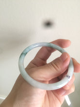 Load image into Gallery viewer, 55.5mm Certified type A 100% Natural light green/yellow with floating flowers slim round cut jadeite jade bangle AS23-0143