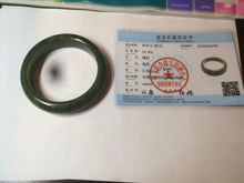 Load image into Gallery viewer, 51.7mm 100% Natural dark green/black nephrite Jade (碧玉) bangle HF33-0766