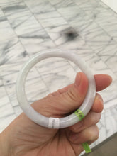Load image into Gallery viewer, 55.2mm Certified 100% natural Type A green/purple/white round cut jadeite jade bangle R79-1885