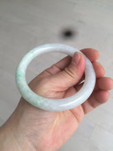 Load image into Gallery viewer, 57mm Certified type A 100% Natural sunny green/purple/white round cut Jadeite Jade bangle W71-6536