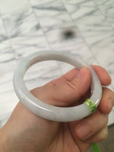 Load image into Gallery viewer, 57.7mm Type A 100% Natural green/white jadeite jade bangle Q30-5744