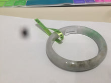 Load image into Gallery viewer, 51mm Certified Type A 100% Natural sunny green/black oval Jadeite Jade bangle AJ9-5097
