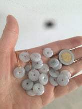 Load image into Gallery viewer, 100% Natural icy watery white/black (冰乌鸡) safety guardian donut dangling jadeite Jade earring D81