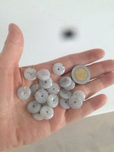 Load image into Gallery viewer, 100% Natural icy watery white/black (冰乌鸡) safety guardian donut dangling jadeite Jade earring D81