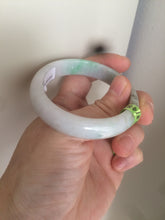 Load image into Gallery viewer, 51mm Certified Type A 100% Natural sunny green/black oval Jadeite Jade bangle AJ9-5097