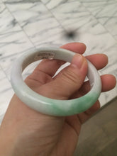 Load image into Gallery viewer, 55.5 mm Certified type A 100% Natural sunny green/white (白底青)/purple Jadeite bangle H160-1843