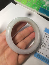Load image into Gallery viewer, 56.5 mm Certified type A 100% Natural sunny green/light purple/white Jadeite bangle W75-6542