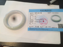 Load image into Gallery viewer, 56.5 mm Certified type A 100% Natural sunny green/light purple/white Jadeite bangle W75-6542