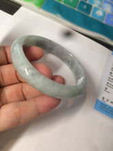 Load image into Gallery viewer, 58mm Certified Type A 100% Natural light green/gray Jadeite Jade bangle W76-4542