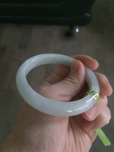 Load image into Gallery viewer, 55.5mm Certified 100% Natural type A light green/white Jadeite Jade bangle AD50-9839