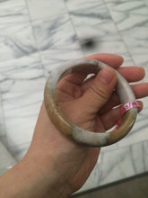 Load image into Gallery viewer, 58mm Certified 100% natural Type A yellow/brown/purple jadeite jade bangle A44-3379
