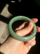 Load image into Gallery viewer, 55.5mm certified 100% Natural green/yellow nephrite Jade bangle HE17-8450