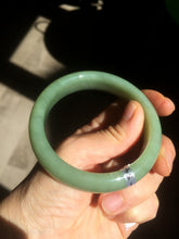Load image into Gallery viewer, 55.5mm certified 100% Natural green/yellow nephrite Jade bangle HE17-8450