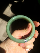 Load image into Gallery viewer, 55.5mm certified 100% Natural green/yellow nephrite Jade bangle HE17-8450