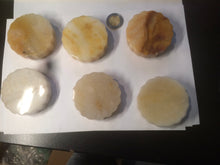 Load image into Gallery viewer, 52.7-53mm 100% natural beige/yellow/orange Quartzite (jinsi jade, 金丝玉) Golden Silk Jade mooncake desk decor/worry stone/paperweight CB26