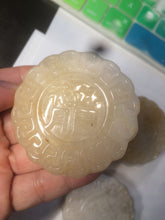 Load image into Gallery viewer, 52.7-53mm 100% natural beige/yellow/orange Quartzite (jinsi jade, 金丝玉) Golden Silk Jade mooncake desk decor/worry stone/paperweight CB26