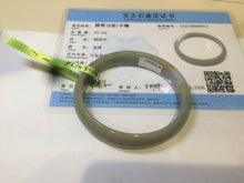 Load image into Gallery viewer, 52.5mm Certified Type A 100% Natural light purple/yellow/green oval Jadeite Jade bangle AJ16-8011