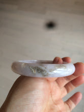 Load image into Gallery viewer, 56.5mm Certified type A 100% Natural light green/light purple/white Jadeite bangle J108-0529