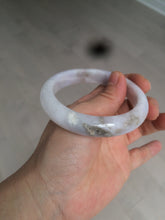 Load image into Gallery viewer, 56.5mm Certified type A 100% Natural light green/light purple/white Jadeite bangle J108-0529