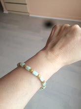 Load image into Gallery viewer, 100% natural type A icy green/purple jadeite jade beads bracelet AQ83