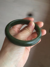 Load image into Gallery viewer, 59mm 100% Natural dark green/black nephrite Jade(碧玉) bangle HF16
