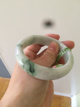 Load image into Gallery viewer, Sale! 57.4 mm Certified Type A 100% Natural green/purple/yellow(福禄寿) Jadeite Jade bangle Q92-2410