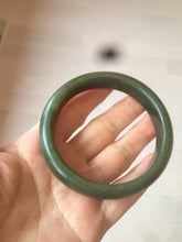 Load image into Gallery viewer, 59mm 100% Natural dark green/black nephrite Jade(碧玉) bangle HF16