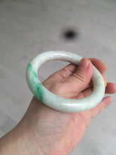 Load image into Gallery viewer, 55.7mm Certified type A 100% Natural sunny green/purple chubby round cut Jadeite bangle N83-8922