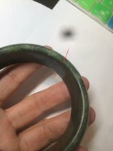 Load image into Gallery viewer, 60.5mm 100% Natural dark green/black nephrite Jade(碧玉) bangle HF17