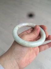 Load image into Gallery viewer, 55.7mm Certified type A 100% Natural sunny green/purple chubby round cut Jadeite bangle N83-8922