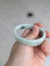 Load image into Gallery viewer, 52mm certified type A100% Natural fresh green floating flowers square Jadeite Jade bangle AC59-8793