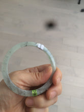 Load image into Gallery viewer, 57.8mm certified Type A 100% Natural icy light green/black super thin Jadeite bangle X70-8416