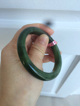 Load image into Gallery viewer, 50.8 mm 100% Natural dark green nephrite Jade (碧玉) bangle R11