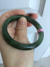 Load image into Gallery viewer, 50.8 mm 100% Natural dark green nephrite Jade (碧玉) bangle R11