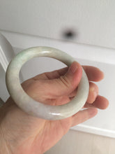 Load image into Gallery viewer, 55.7mm Certified type A 100% Natural sunny green/purple chubby round cut Jadeite bangle N83-8922