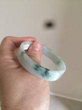 Load image into Gallery viewer, 52mm certified type A100% Natural fresh green floating flowers square Jadeite Jade bangle AC59-8793
