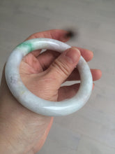 Load image into Gallery viewer, 55.4mm Certified type A 100% Natural sunny green/purple chubby round cut Jadeite bangle N82-8928