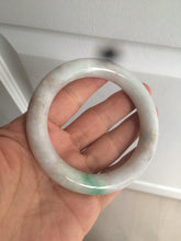 Load image into Gallery viewer, 55.4mm Certified type A 100% Natural sunny green/purple chubby round cut Jadeite bangle N82-8928
