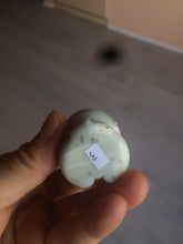 Load image into Gallery viewer, 100% Natural white beige with black/brown flying dandelions Osmanthus fragrant nephrite Jade fortune piggy desk decor/worry stone HF35-3