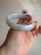 Load image into Gallery viewer, 56.6mm Certified type A 100% Natural watery light green/gray Jadeite Jade bangle J105-7280