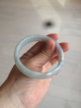 Load image into Gallery viewer, 56.6mm Certified type A 100% Natural watery light green/gray Jadeite Jade bangle J105-7280