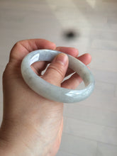 Load image into Gallery viewer, 56.6mm Certified type A 100% Natural watery light green/gray Jadeite Jade bangle J105-7280