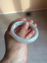 Load image into Gallery viewer, 56.6mm Certified type A 100% Natural watery light green/gray Jadeite Jade bangle J105-7280
