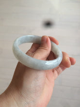 Load image into Gallery viewer, 56.6mm Certified type A 100% Natural watery light green/gray Jadeite Jade bangle J105-7280