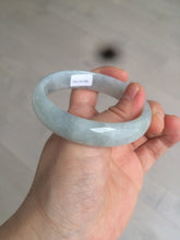 Load image into Gallery viewer, 56.6mm Certified type A 100% Natural watery light green/gray Jadeite Jade bangle J105-7280