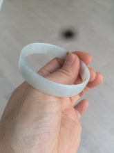 Load image into Gallery viewer, 51.5mm certified Type A 100% Natural white with yellow floating flowers thin jadeite jade bangle R83-4972