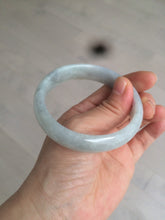 Load image into Gallery viewer, 56.6mm Certified type A 100% Natural watery light green/gray Jadeite Jade bangle J105-7280