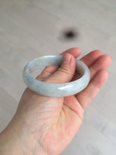 Load image into Gallery viewer, 56.6mm Certified type A 100% Natural watery light green/gray Jadeite Jade bangle J105-7280
