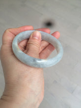 Load image into Gallery viewer, 56.6mm Certified type A 100% Natural watery light green/gray Jadeite Jade bangle J105-7280