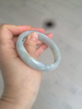 Load image into Gallery viewer, 56.6mm Certified type A 100% Natural watery light green/gray Jadeite Jade bangle J105-7280